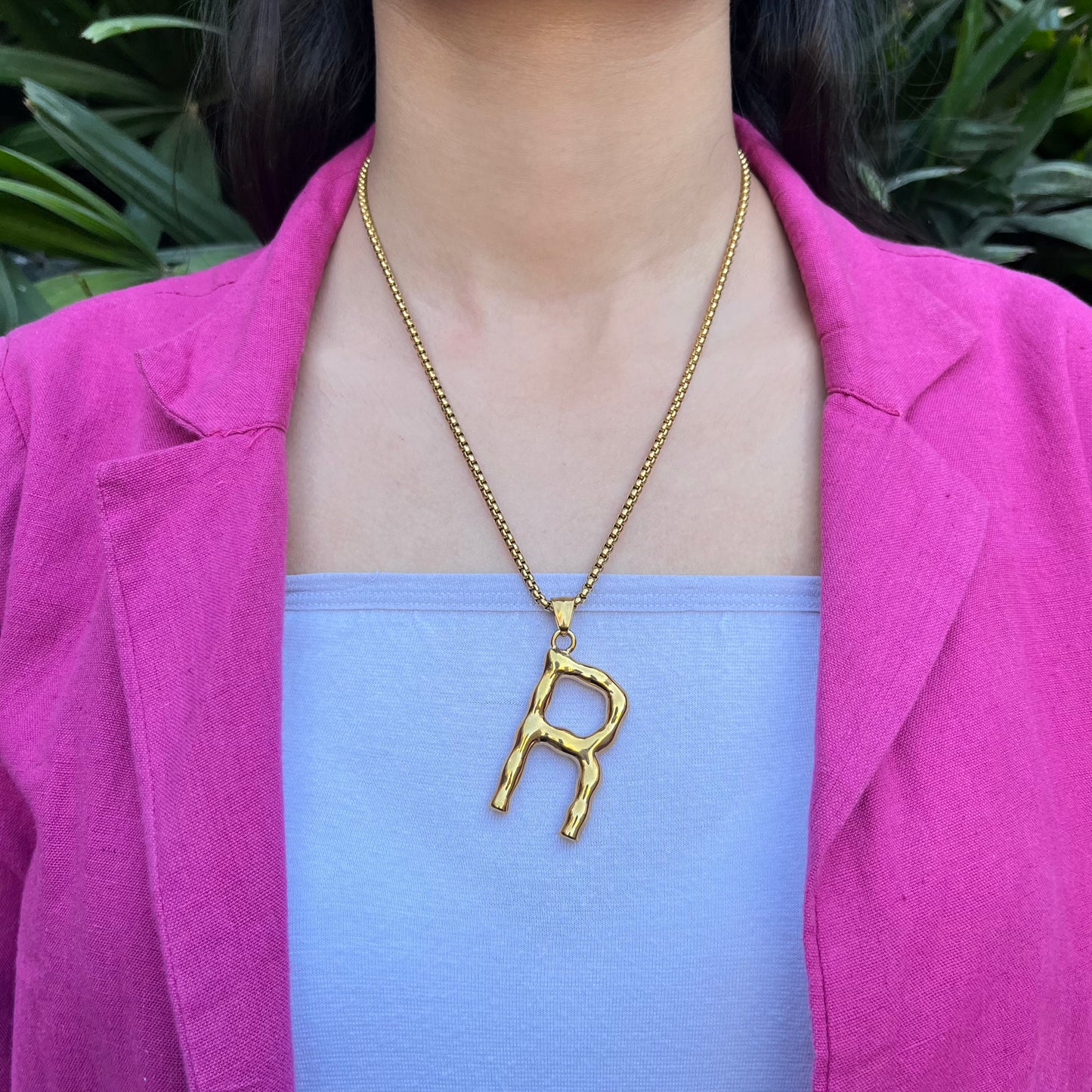 Statement Alphabet Pendant Necklace