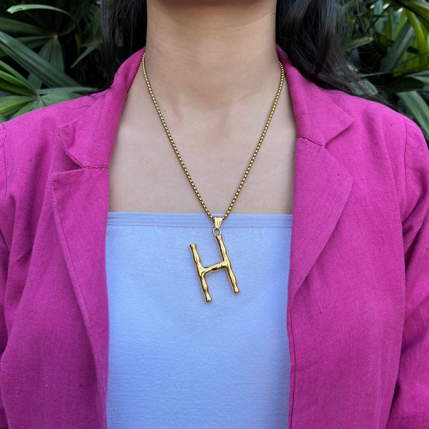 Statement Alphabet Pendant Necklace