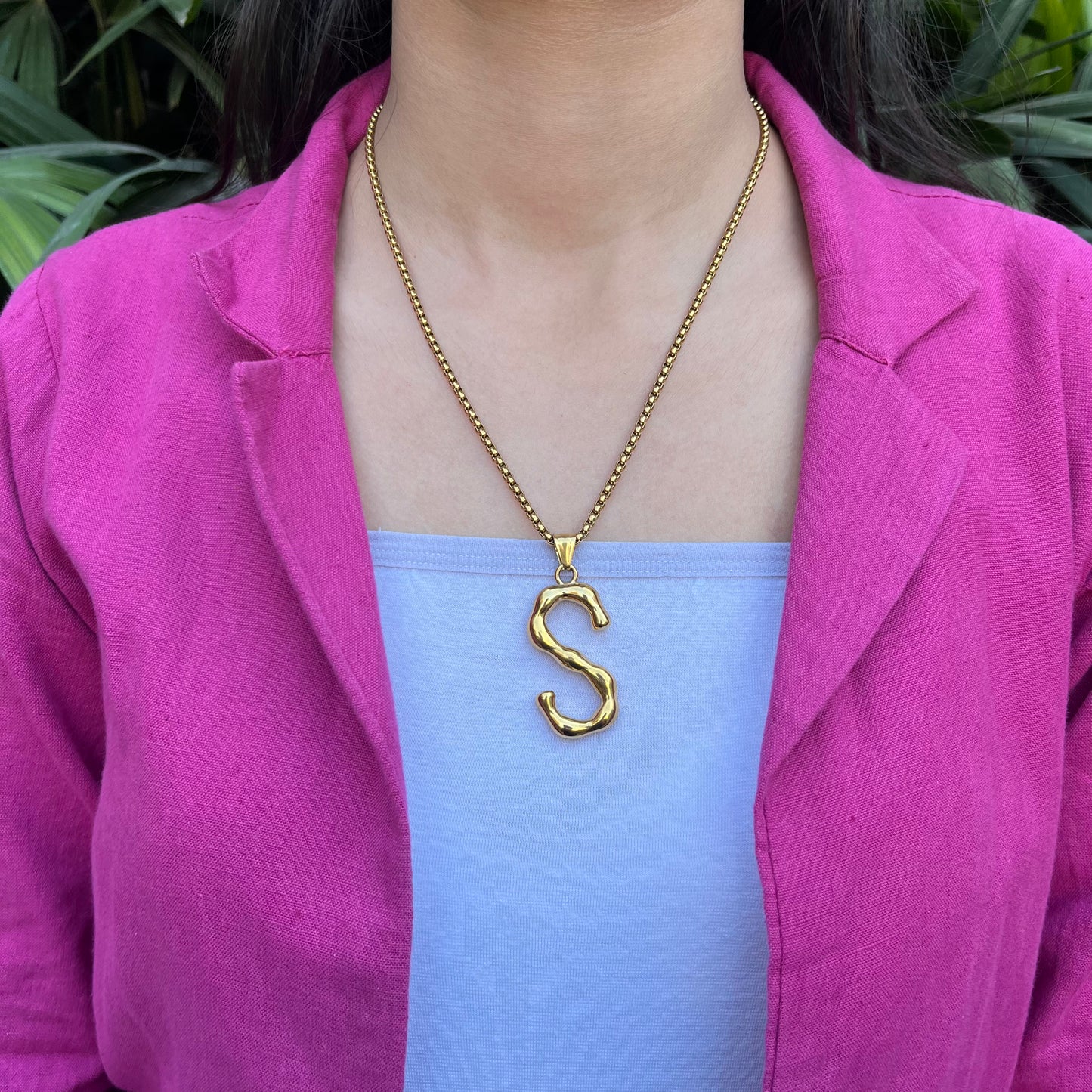 Statement Alphabet Pendant Necklace