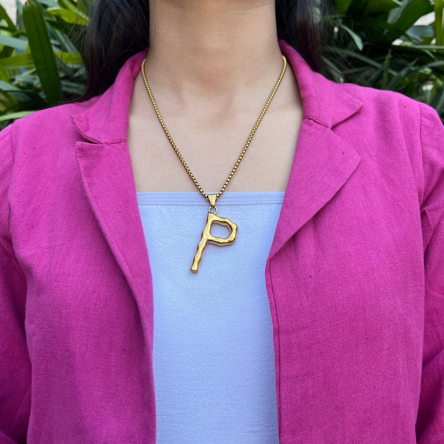 Statement Alphabet Pendant Necklace