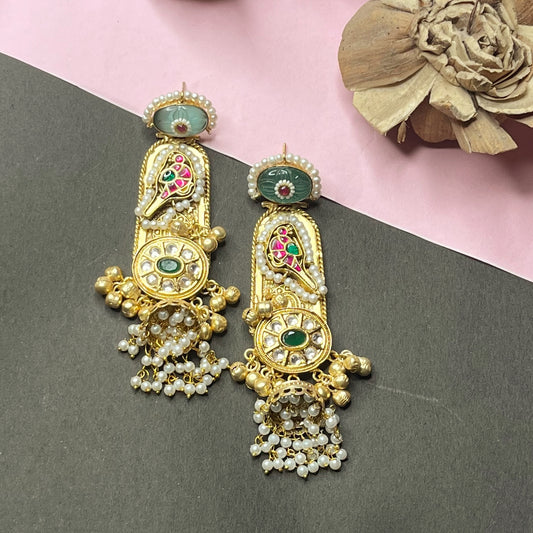 Aanya Kundan Chidhiya Jhumki Earrings