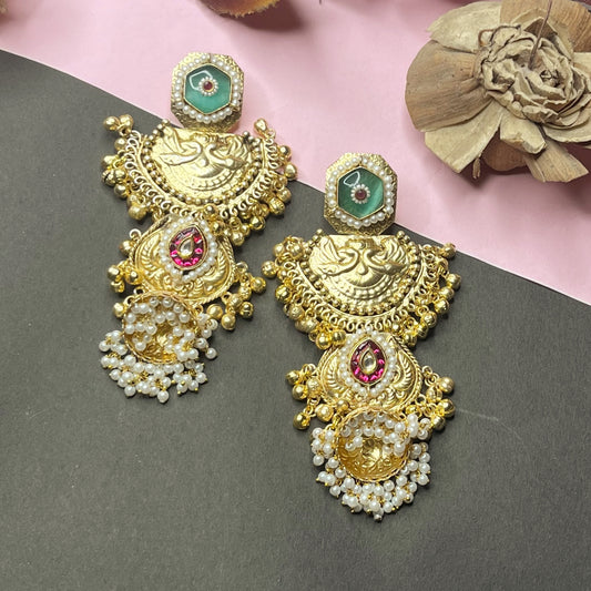 Aanya Patra Kundan Jhumki Earrings